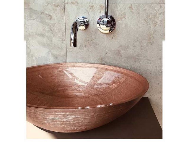 Glass design ø 40 cm washbasin glass brons - afbeelding 1 van  4
