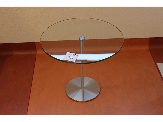 Glazen bijzettafel met doorsnede 50 cm. - afbeelding 1 van  2