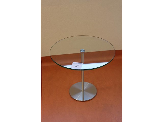 Glazen bijzettafel met doorsnede 50 cm. - afbeelding 2 van  2