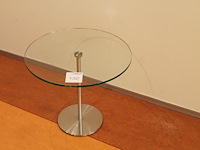 Glazen bijzettafel met doorsnede 50 cm. - afbeelding 1 van  2