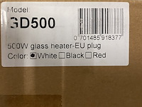 Glazen infraroodpaneelverwarming 500 watt, sun direct, gd500, wit - afbeelding 5 van  5