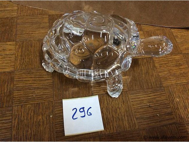 Glazen schildpad ( kristal?) - afbeelding 1 van  2
