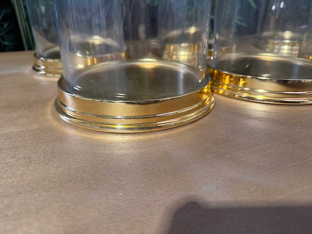 Glazen stolp met aluminium bodem (6x) - afbeelding 2 van  3