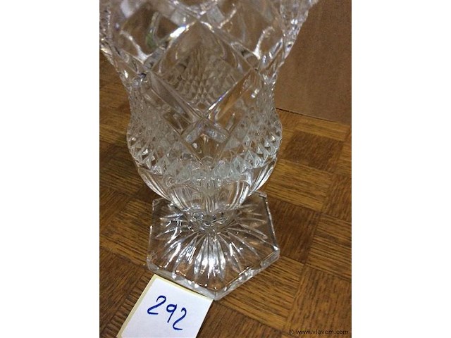 Glazen vaas ( kristal?) - afbeelding 2 van  4