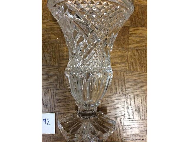 Glazen vaas ( kristal?) - afbeelding 4 van  4