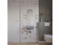 Gliss design - 4x frame fontein mat wit 40 x 22 cm + 4x fontein arion leigrijs mat