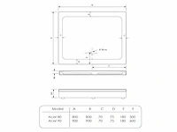 Gliss design - acer - douchebak acer vierkant acryl wit 80 cm incl. plint - afbeelding 2 van  3