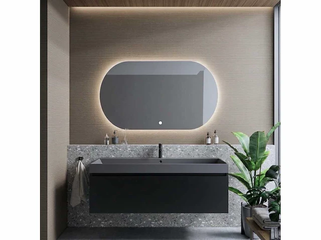 Gliss design - anubis - badmeubelset anubis mat zwart 100 cm met lako wastafel - afbeelding 1 van  3