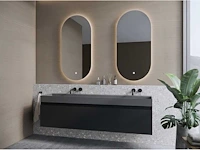 Gliss design - anubis - badmeubelset anubis mat zwart 140 cm met lako wastafel - afbeelding 2 van  3