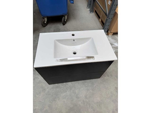 Gliss design - apollo - bathroom cabinet - gliss design apollo 80 cm zwart schoolkrijt - afbeelding 2 van  2