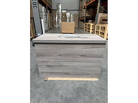 Gliss design - apollo - bathroom cabinet - gliss design apollo 90 cm licht grijs eiken - afbeelding 1 van  2