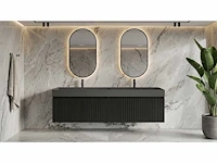 Gliss design - arges - badmeubelset arges mat zwart 100 cm met lako wastafel