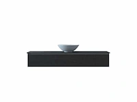 Gliss design - calypso - onderkast calypso zwart eiken 120 cm met geïntegreerde topplaat
