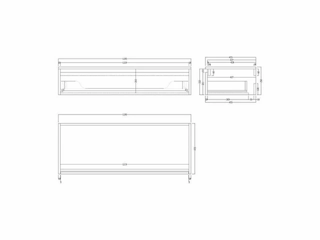 Gliss design - calypso - onderkast calypso zwart eiken 120 cm met geïntegreerde topplaat - afbeelding 4 van  5