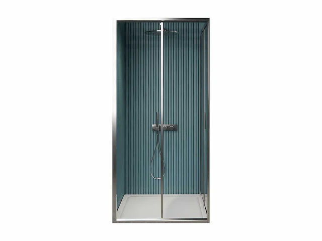 Gliss design - dual - douchecabine dual dubbele schuif chroom 100 x 80 x 190 cm - afbeelding 1 van  4