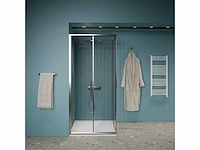 Gliss design - dual - douchecabine dual dubbele schuif chroom 80 x 80 x 190 cm - afbeelding 2 van  4