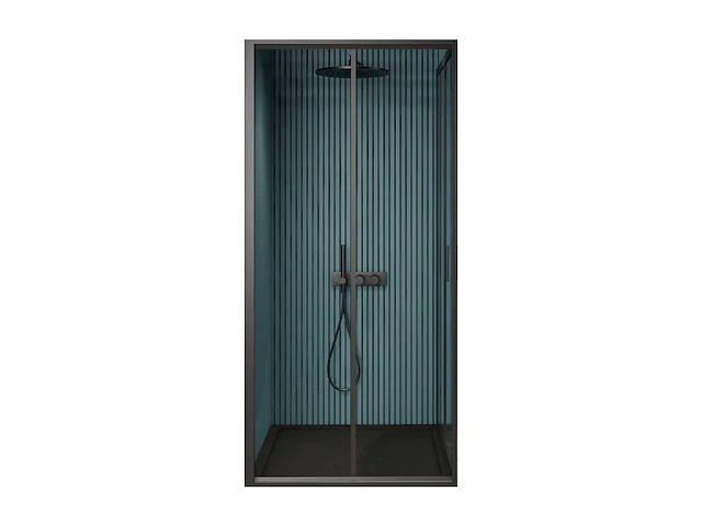 Gliss design - dual - douchecabine dual dubbele schuif zwart 80 x 80 x 190 cm - afbeelding 1 van  4