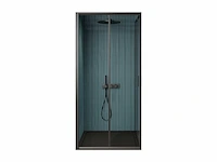 Gliss design - dual - douchecabine dual dubbele schuif zwart 80 x 80 x 190 cm