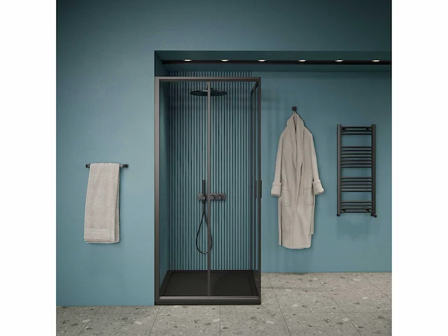 Gliss design - dual - douchecabine dual dubbele schuif zwart 80 x 80 x 190 cm - afbeelding 2 van  4