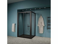 Gliss design - dual - douchecabine dual schuif met wand zwart 120 x 80 x 190 cm - afbeelding 3 van  4