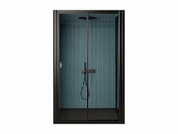 Gliss design - dual - douchecabine dual schuif met wand zwart 120 x 80 x 190 cm
