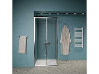 Gliss design - dual - douchecabine dubbele schuifdeur 80 x 80 cm chroom - afbeelding 1 van  2