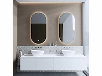 Gliss design - eros - badmeubelset eros mat wit mdf gelakt 2 laden 140 cm met topplaat