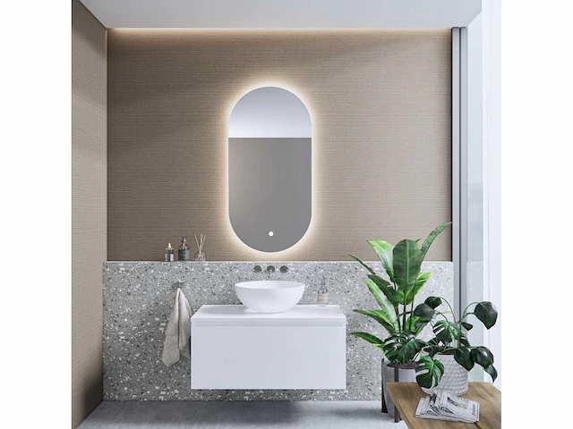 Gliss design - eros - badmeubelset eros mat wit mdf gelakt 80 cm met topplaat en waskom - afbeelding 1 van  3