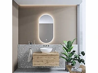 Gliss design - eros - badmeubelset eros rustiek eiken 80 cm met topplaat en waskom