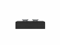 Gliss design - eros - badmeubelset eros zwart eiken 120 cm met topplaat en waskommen
