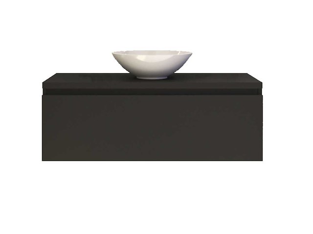 Gliss design - eros - bathroom cabinet - gliss design eros 120 cm mat zwart - afbeelding 1 van  1