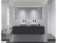 Gliss design - eros - bathroom cabinet - gliss design eros 140 cm zwart eiken 2 laden - afbeelding 1 van  2