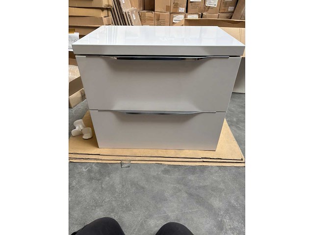 Gliss design - hera - bathroom cabinet - gliss design hera 70 cm wit hoogglans - afbeelding 2 van  2