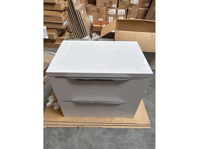 Gliss design - hera - bathroom cabinet - gliss design hera 70 cm wit hoogglans - afbeelding 1 van  2