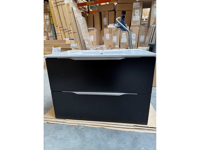 Gliss design - hera - bathroom cabinet - gliss design hera 80 cm zwart schoolkrijt - afbeelding 1 van  2