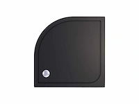 Gliss design - leo - douchebak leo kwartrond cast marble mat zwart 80 cm