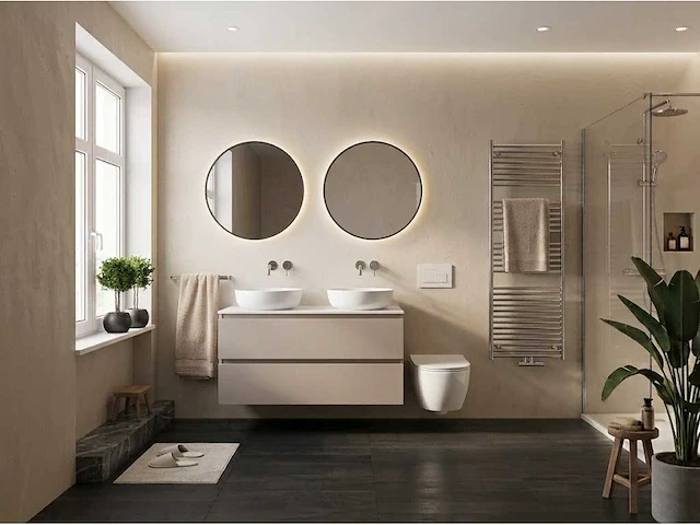 Gliss design - milan - badmeubelset milan kasjmier 140 cm met cast marble topplaat - afbeelding 1 van  2