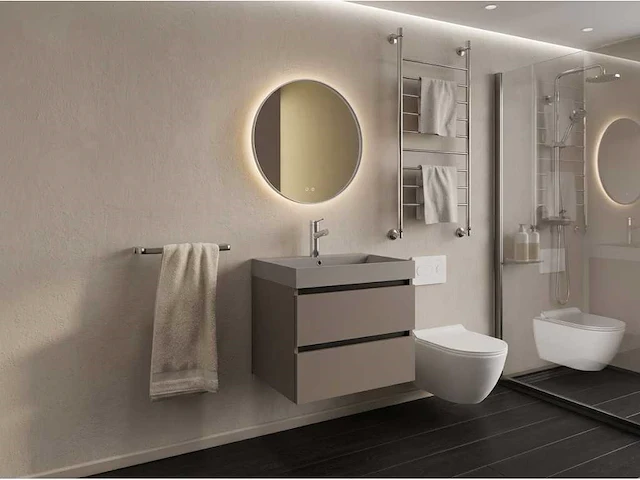 Gliss design - milan - badmeubelset milan kobalt grijs 60 cm met lako wastafel - afbeelding 1 van  2