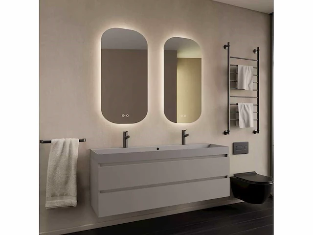 Gliss design - milan - badmeubelset milan leigrijs 140 cm met lako wastafel - afbeelding 1 van  3