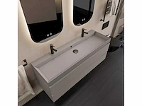 Gliss design - milan - badmeubelset milan leigrijs 140 cm met lako wastafel - afbeelding 2 van  3