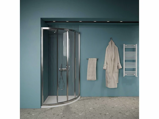 Gliss design - opal - douchecabine opal kwartrond schuif chroom 80 x 80 x 190 cm - afbeelding 2 van  4