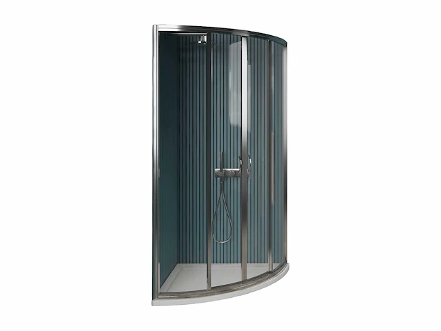 Gliss design - opal - douchecabine opal kwartrond schuif chroom 90 x 90 x 190 cm - afbeelding 1 van  4