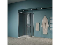Gliss design - opal - douchecabine opal kwartrond schuif chroom 90 x 90 x 190 cm - afbeelding 3 van  4