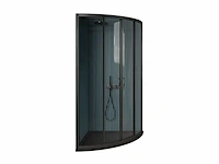 Gliss design - opal - douchecabine opal kwartrond schuif zwart 80 x 80 x 190 cm