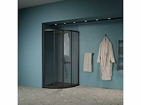 Gliss design - opal - douchecabine opal kwartrond schuif zwart 80 x 80 x 190 cm - afbeelding 3 van  4