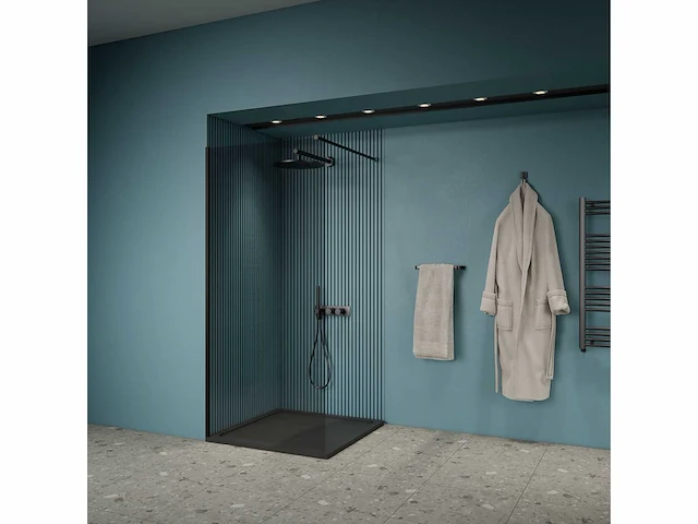 Gliss design - panelo - 1x inloop douche panelo zwart 140 x 200 cm - afbeelding 3 van  4