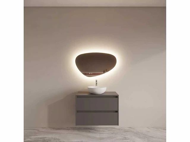 Gliss design - riga - badmeubelset riga leigrijs 60 cm met topplaat en waskom - afbeelding 1 van  3