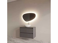Gliss design - riga - badmeubelset riga leigrijs 60 cm met topplaat en waskom - afbeelding 2 van  3