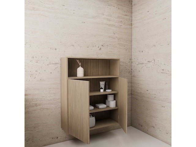 Gliss design - timotheus - bathroom cabinet - gliss design timotheus zwevende kast 120 ash grey - afbeelding 2 van  2