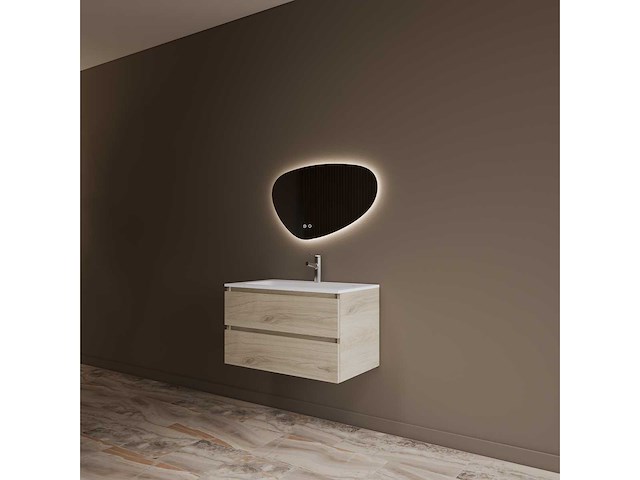 Gliss design - zeus - badkamer set 70 cm licht grijs eiken - afbeelding 2 van  2